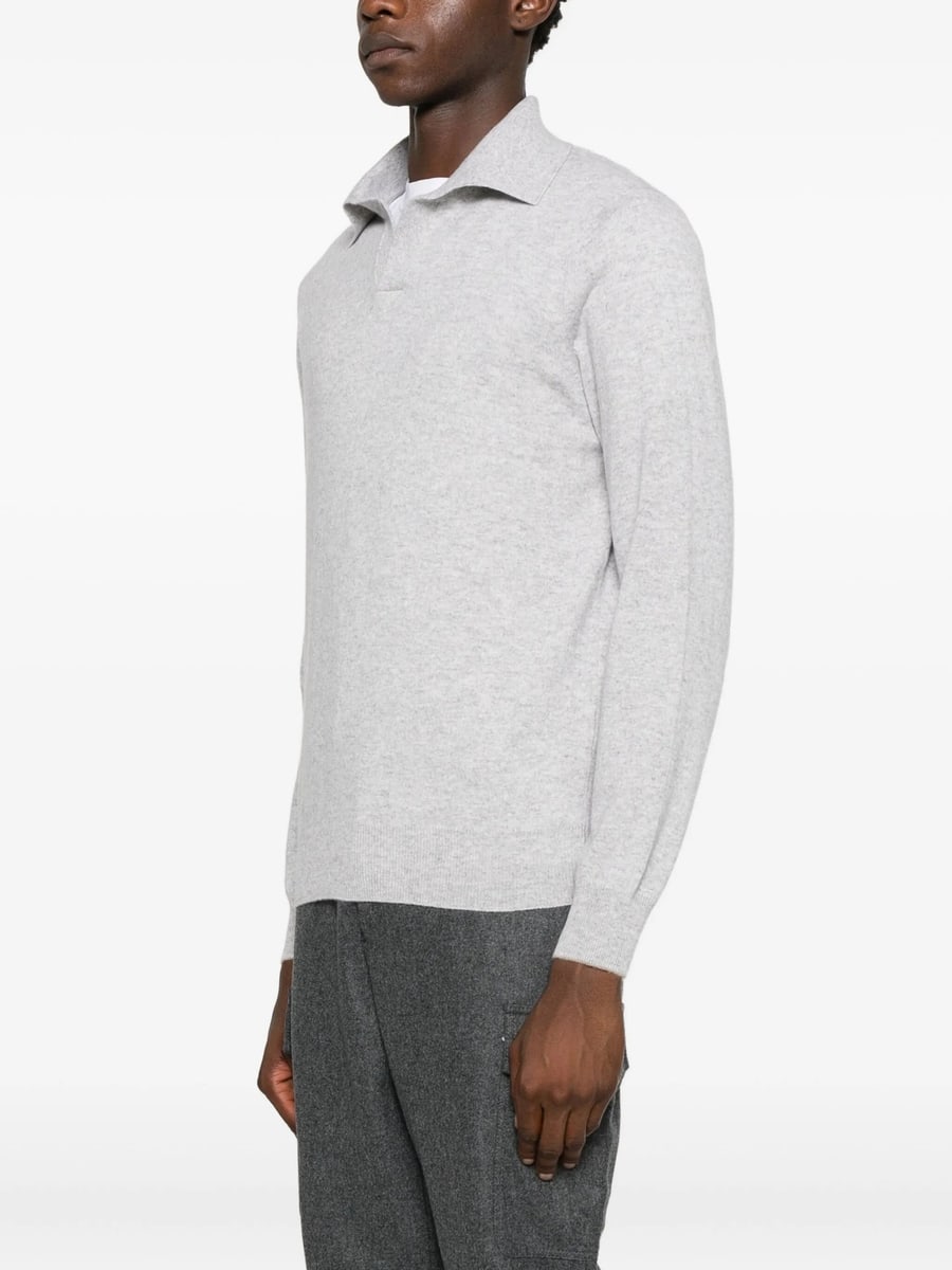 Brunello Cucinelli Brunello Cucinelli Long-sleeve Polo Sweater, view 5