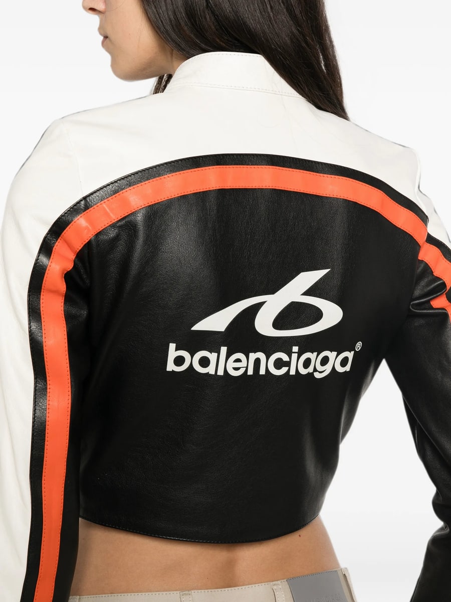 Balenciaga Balenciaga Bodies Fitted Biker Jacket In Black, view 3