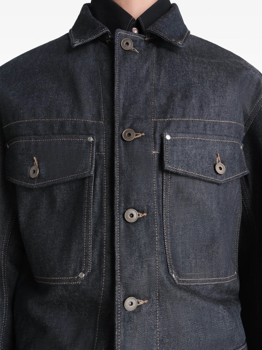 Lemaire Lemaire Trucker Jacket With Studs In Denim, view 4