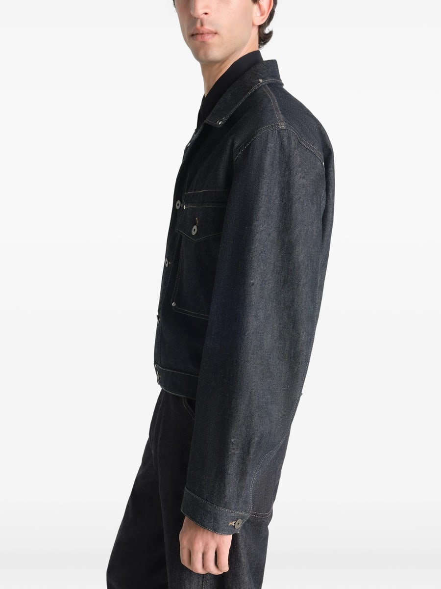 Lemaire Lemaire Trucker Jacket With Studs In Denim, view 5