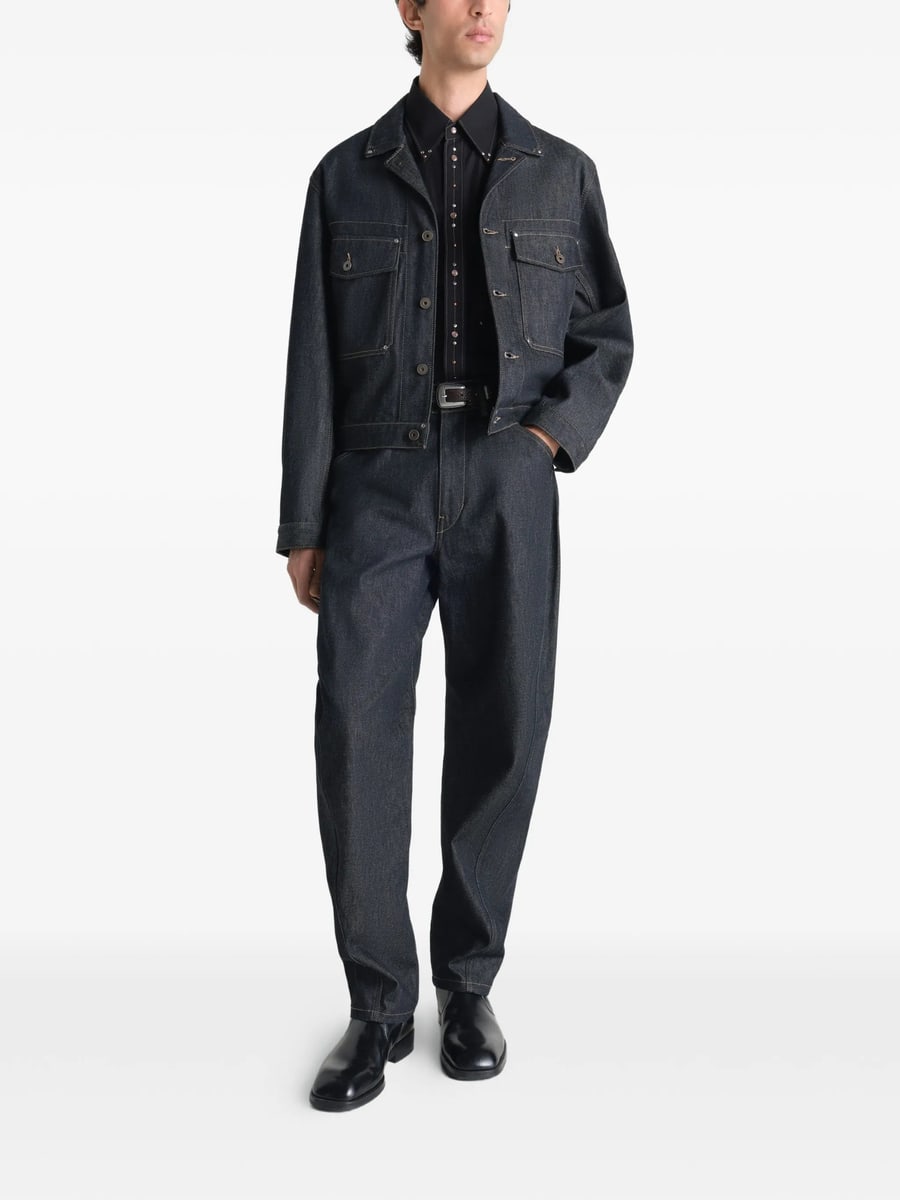 Lemaire Lemaire Trucker Jacket With Studs In Denim, view 6
