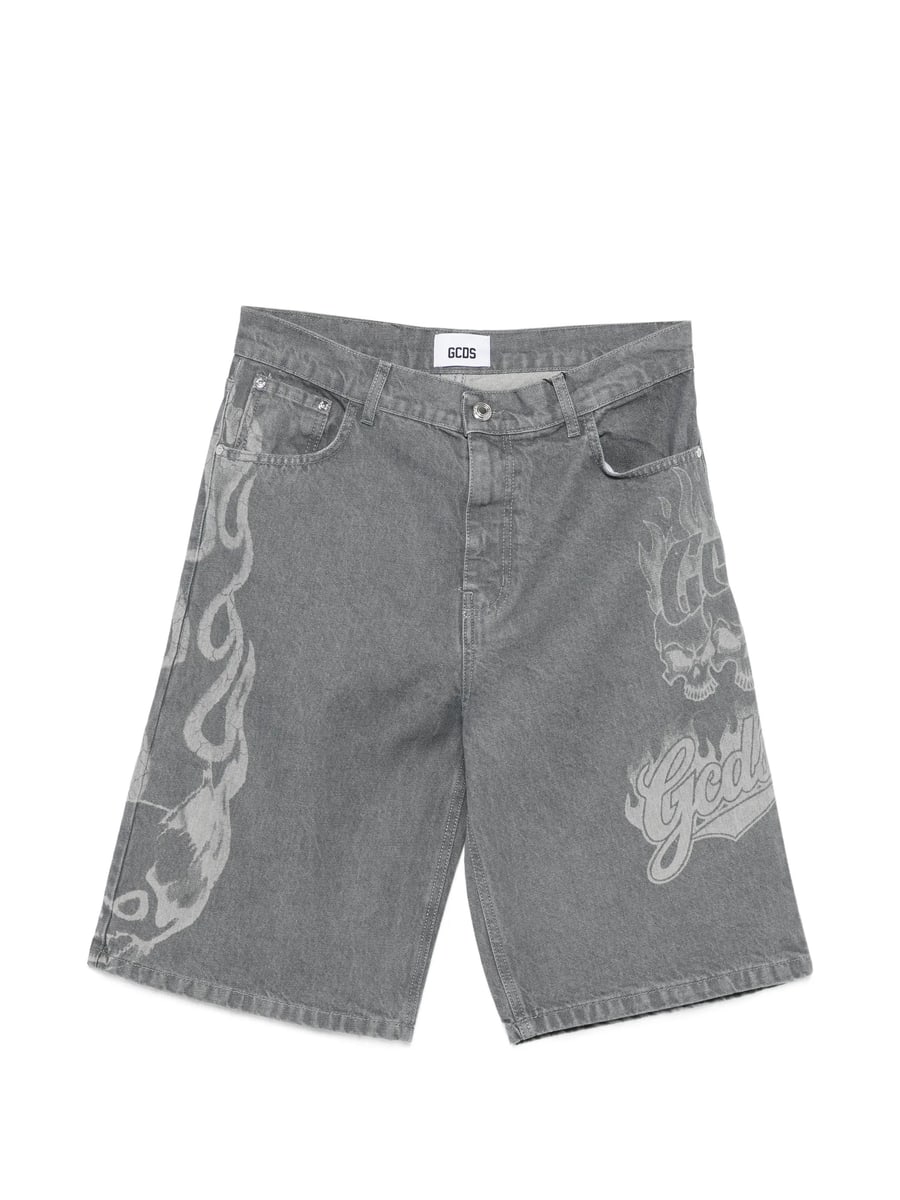 Gcds Gcds Printed Denim Shorts