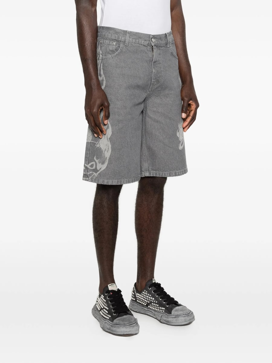 Gcds Gcds Printed Denim Shorts, view 3