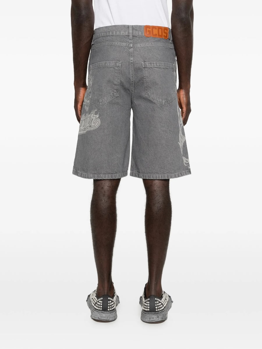 Gcds Gcds Printed Denim Shorts, view 4