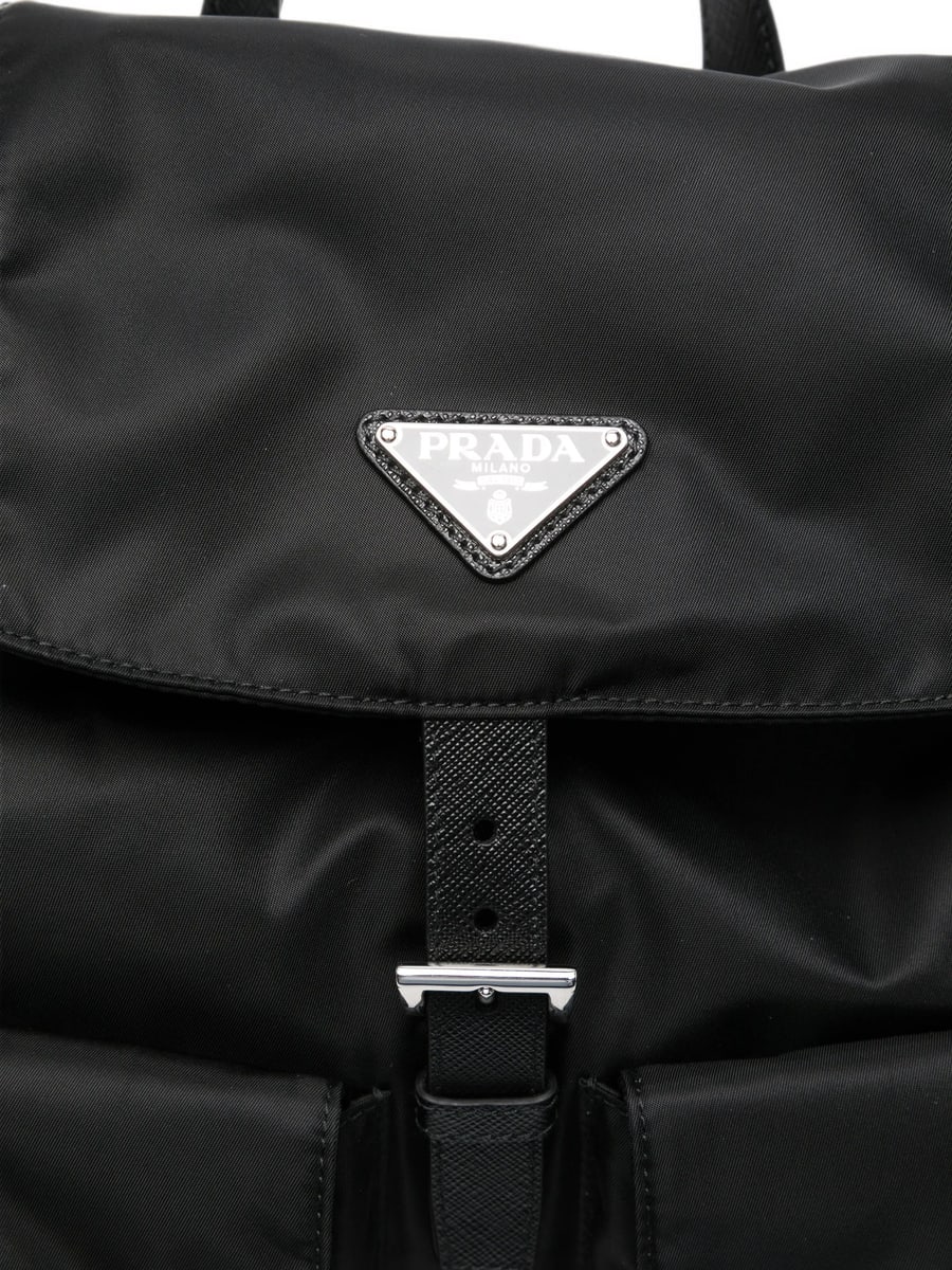 Prada Prada Re-Nylon Logo-plaque Backpack, view 3