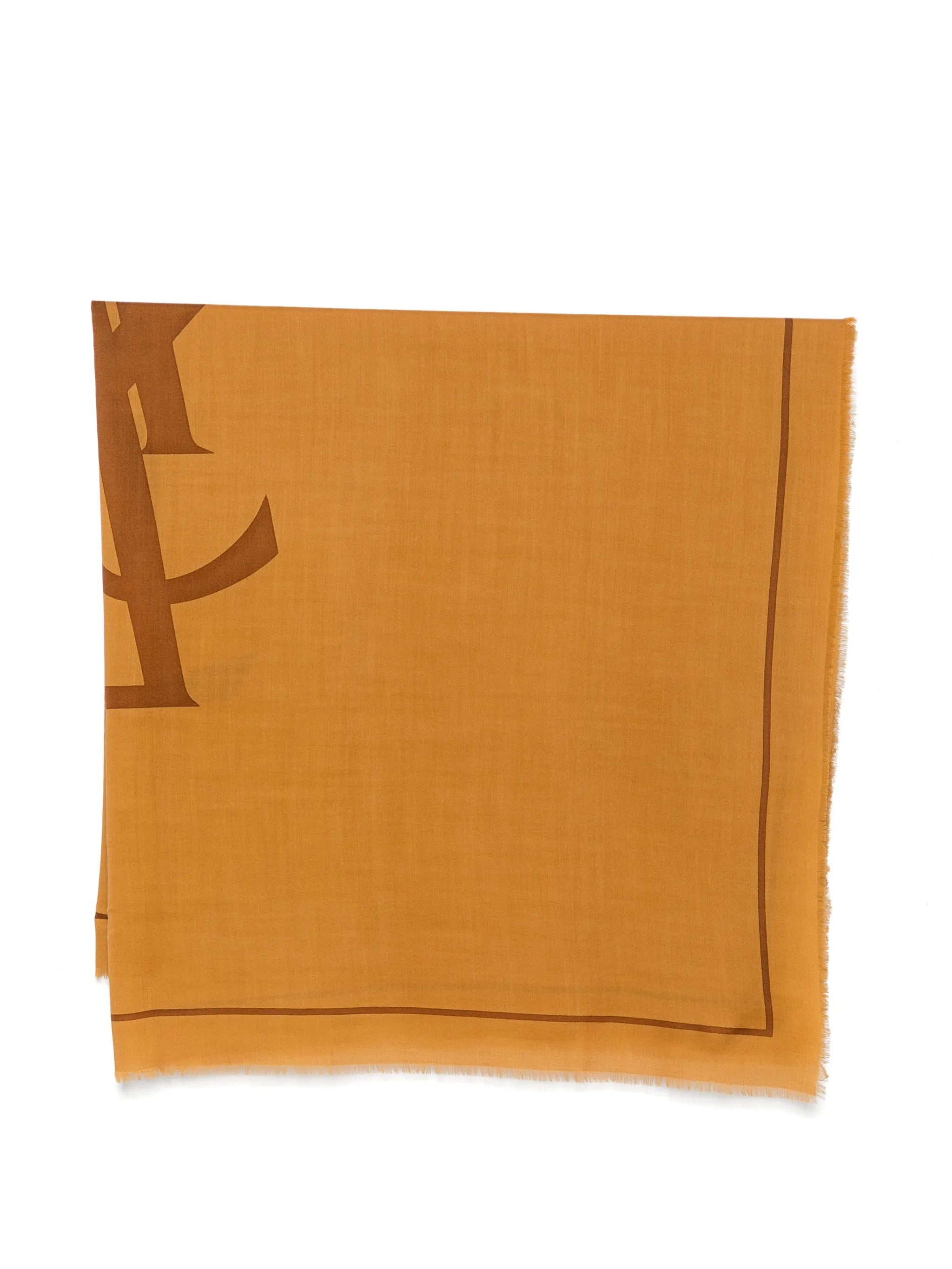 Saint Laurent Saint Laurent Logo-print Frayed Scarf