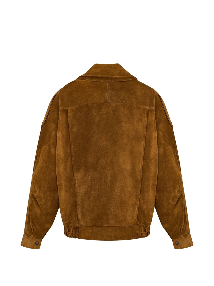 Saint Laurent Saint Laurent Bomber Jacket In Split Leather, view 2