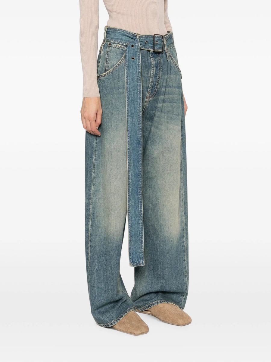 Darkpark Darkpark Belted Wide-leg Jeans, view 2