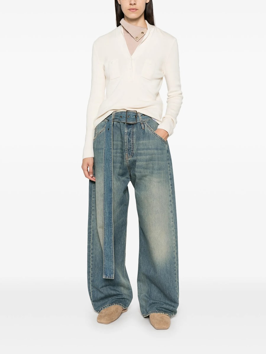 Darkpark Darkpark Belted Wide-leg Jeans, view 4