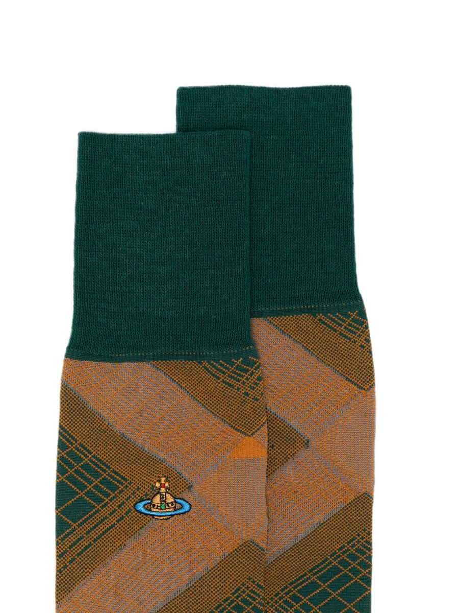 Vivienne Westwood Vivienne Westwood Quadrophenia Orb-embroidered High Socks, view 2