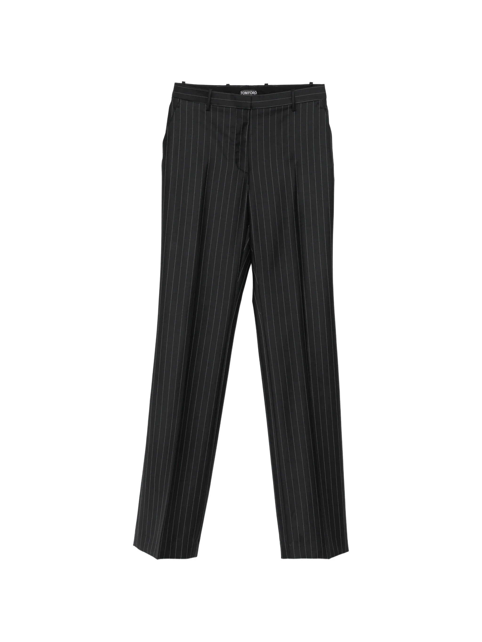 Tom Ford Tom Ford Chalk-stripe Wool-mohair Tailored Straight Boyfriend Pants