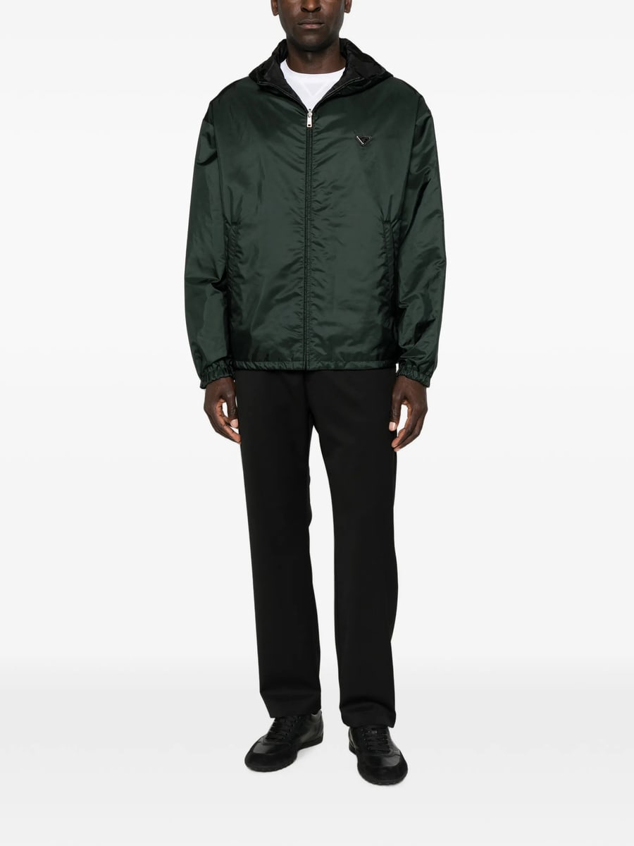 Prada Prada Logo-plaque Hooded Jacket, view 4