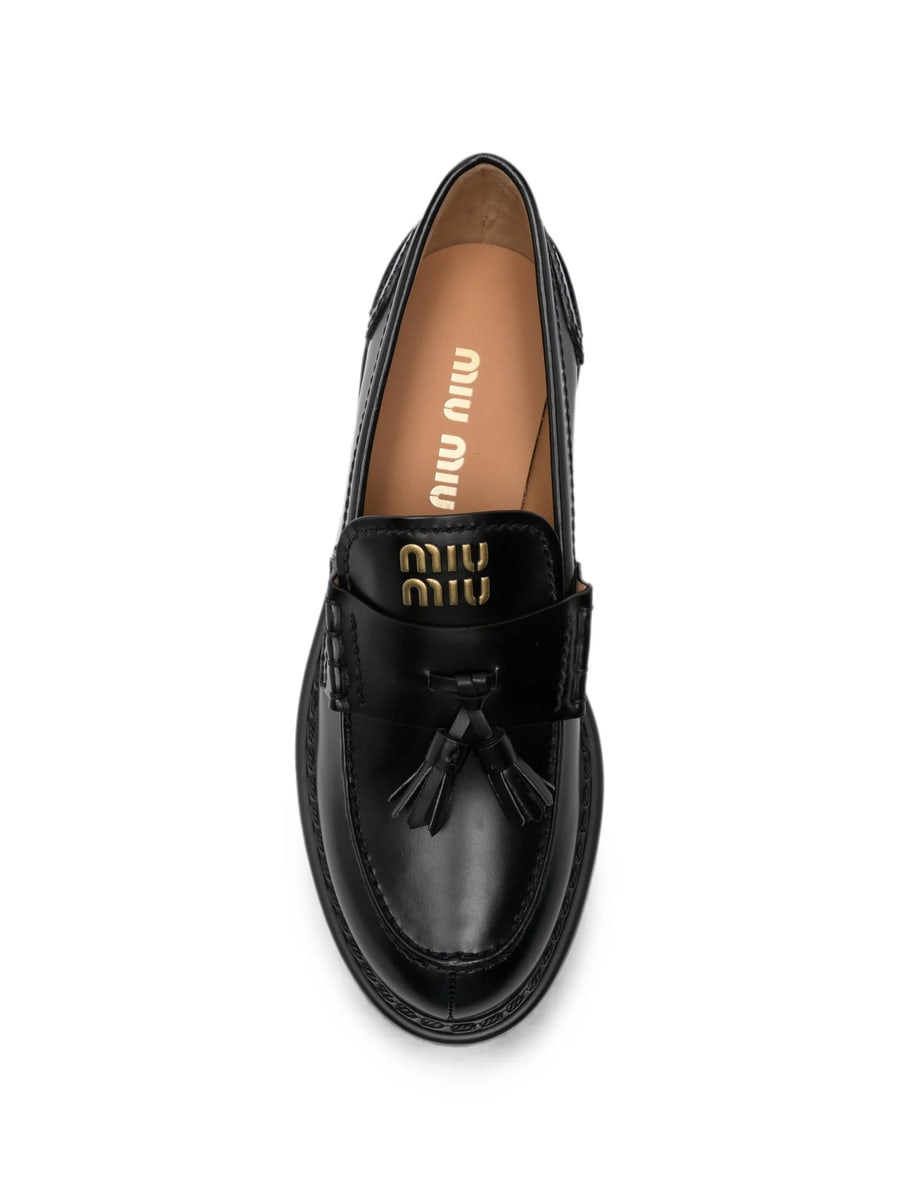 Miu Miu Miu Miu Tassel-detail Chunky-sole Loafers, view 4