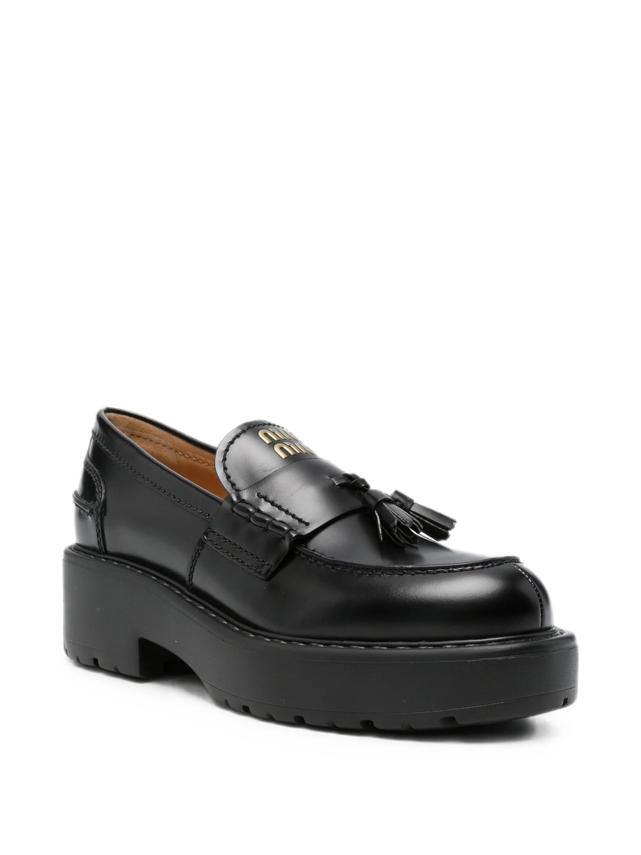 Miu Miu Miu Miu Tassel-detail Chunky-sole Loafers, view 2