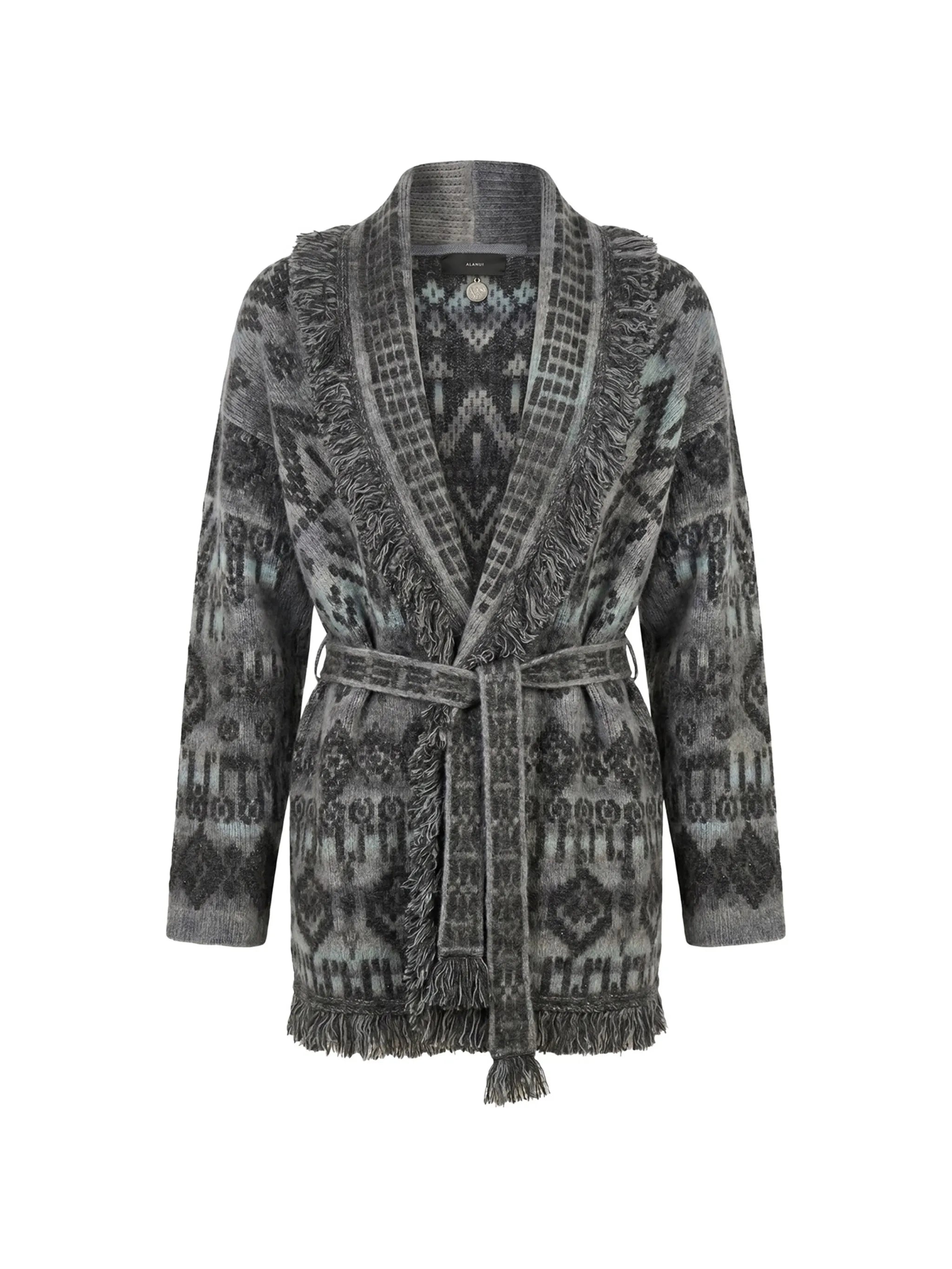 Alanui Alanui Time To Shine Jacquard Fringe-trim Cardigan