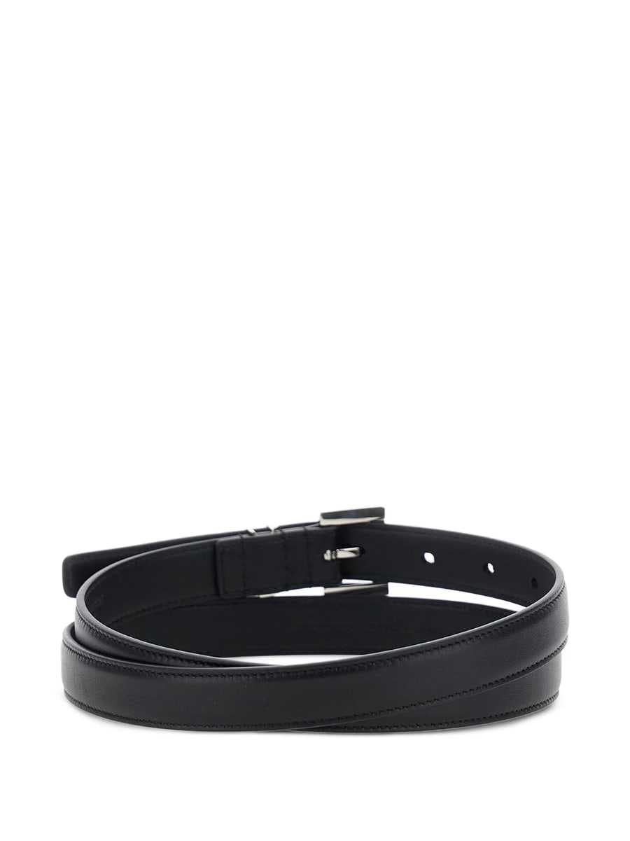 Saint Laurent Saint Laurent Cassandre Leather Belt, view 2