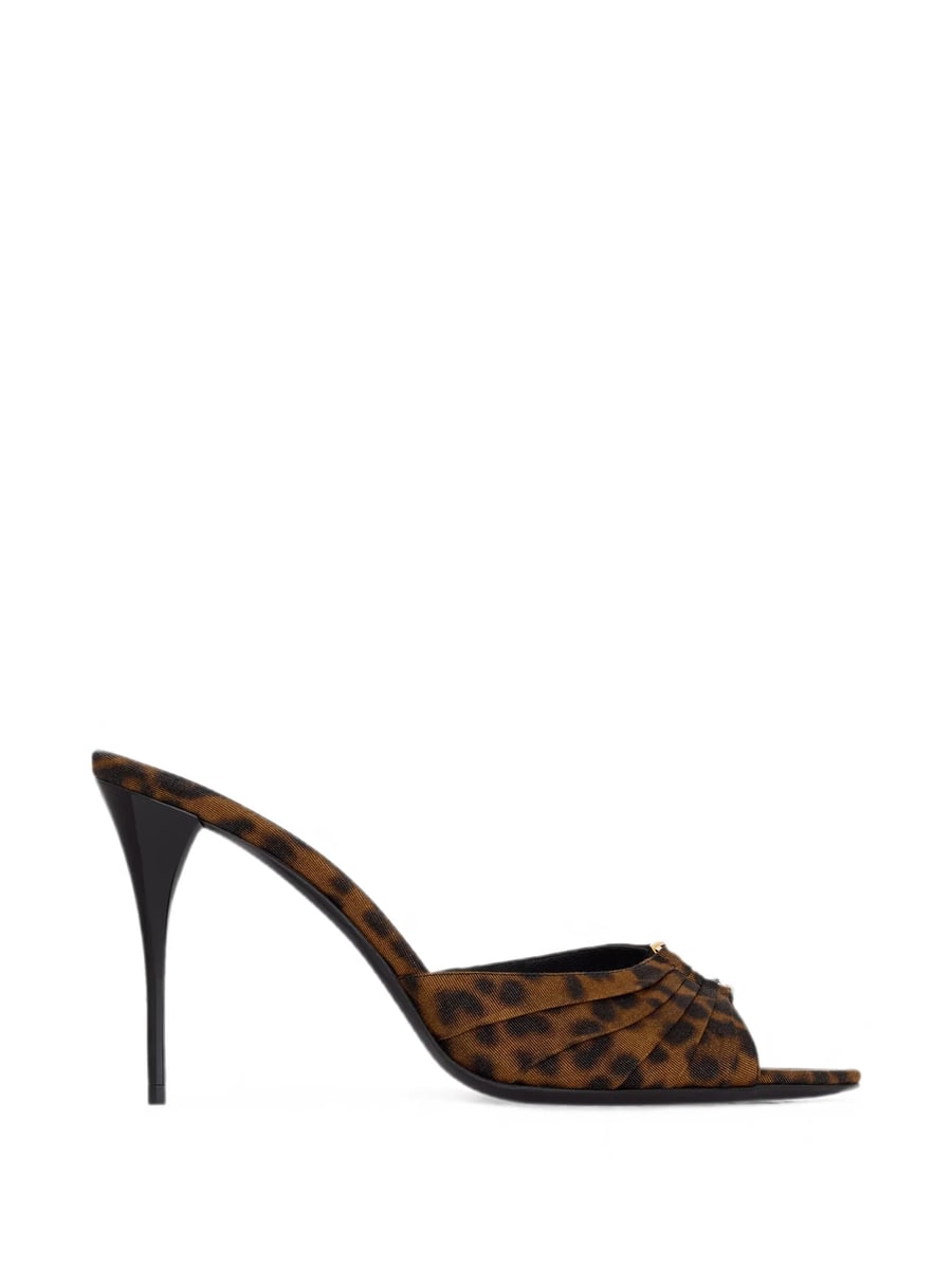 Saint Laurent Saint Laurent Babylone Mules In Leopard Grosgrain