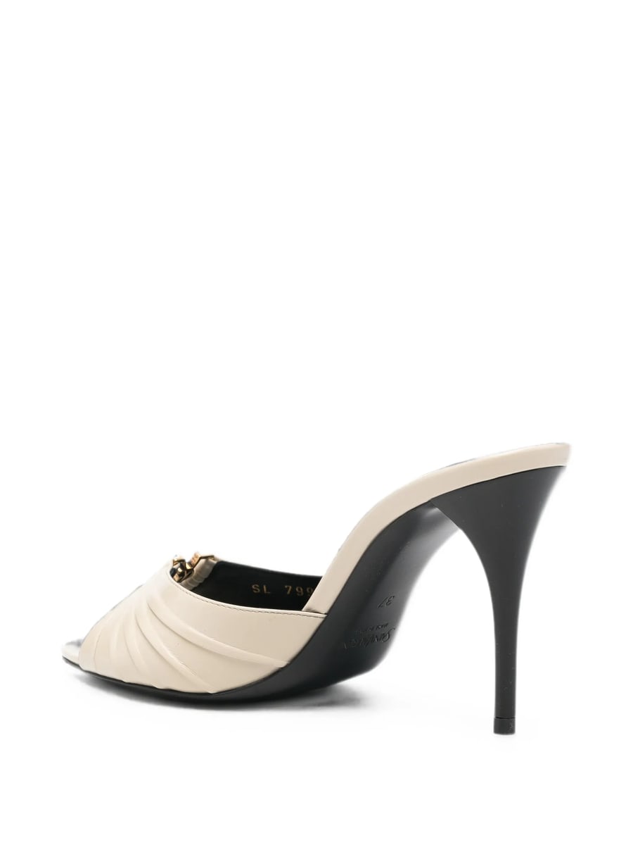 Saint Laurent Saint Laurent Babylon Ruched Leather Sandals, view 3