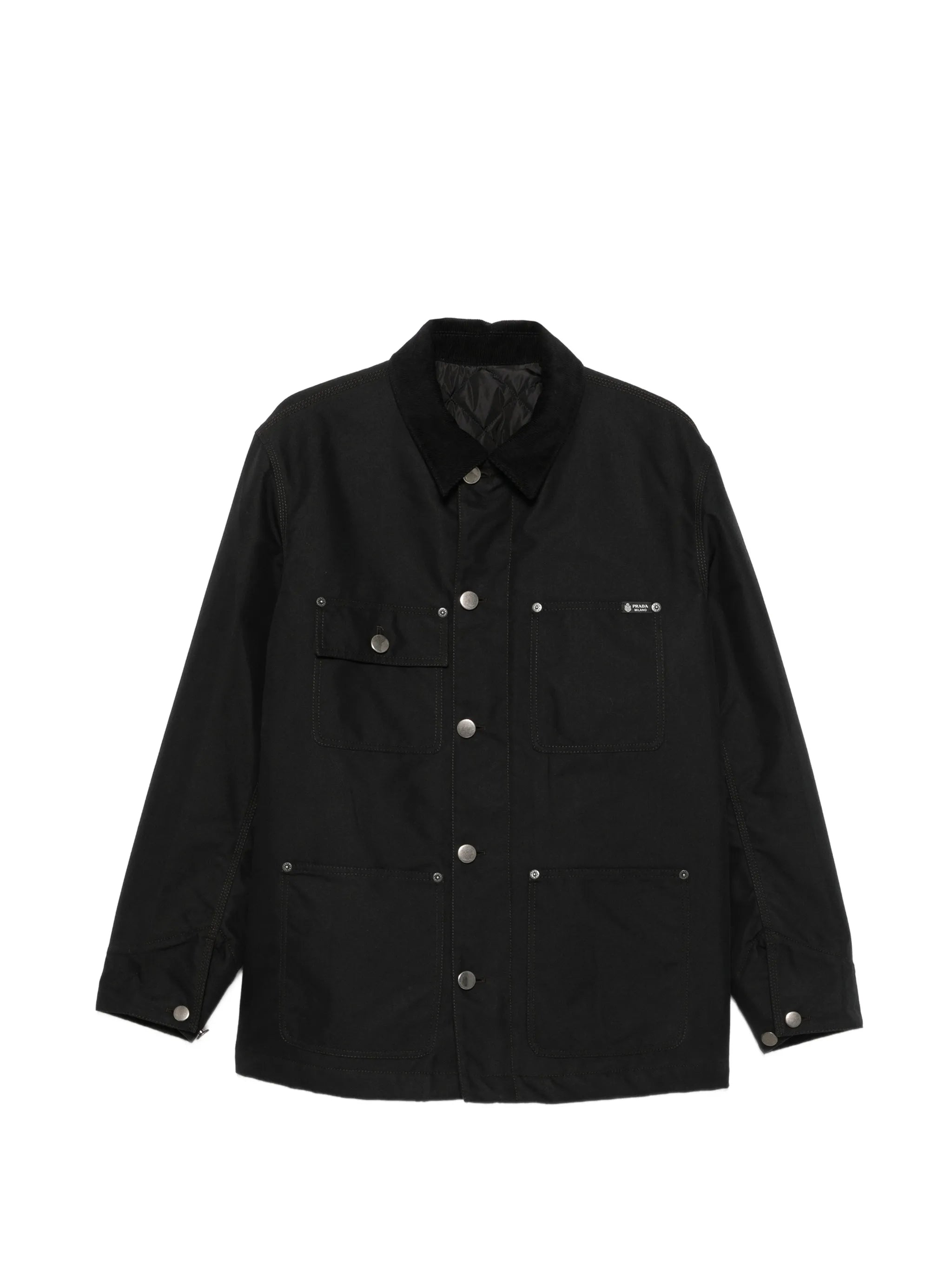 Prada Prada Corduroy-collar Logo-patch Jacket