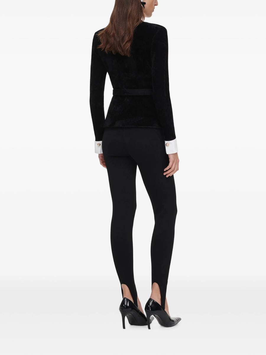 self-portrait Self-portrait Black Chenille Knit Top, view 4