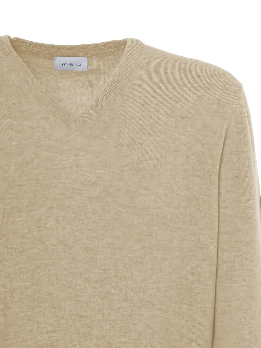 Malo Malo V-neck Cashmere Sweater, view 2