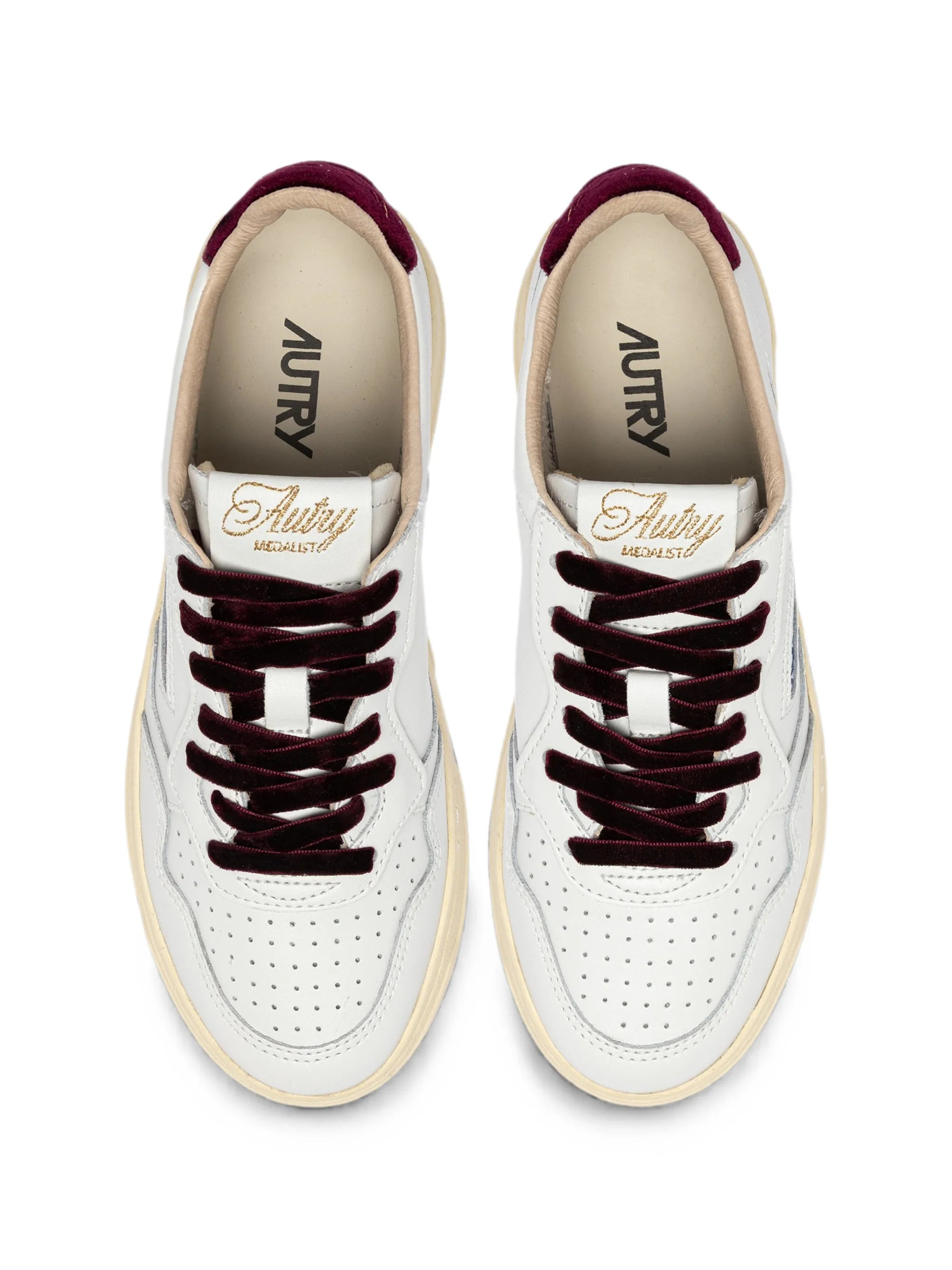 Autry Autry Velvet-trim Leather Sneakers, view 2
