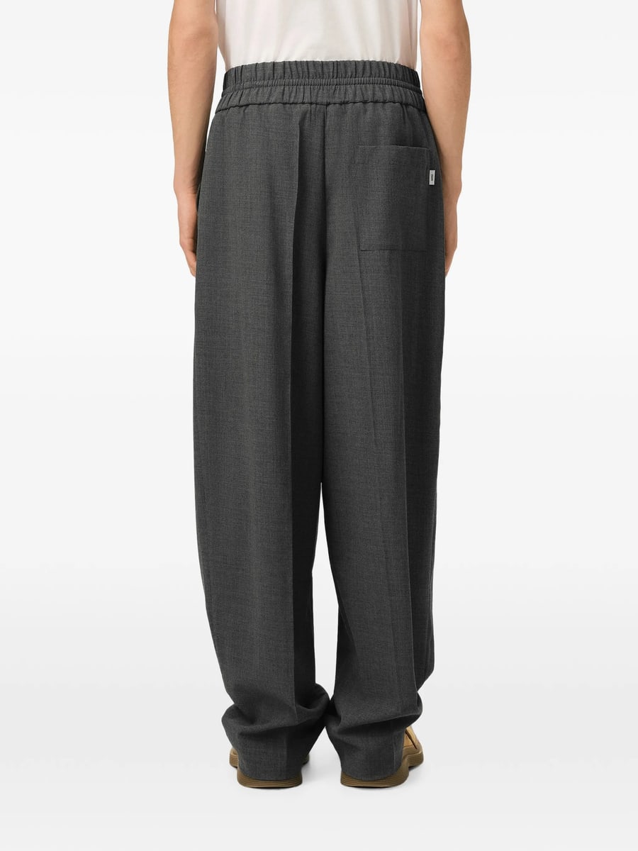 AMI Paris Ami Paris Elasticated-waist Wool Trousers, view 3