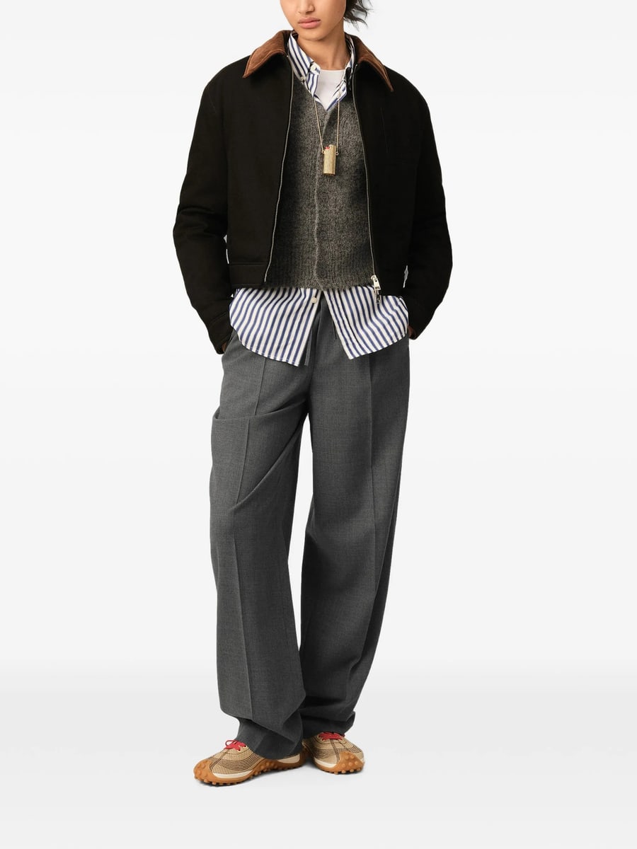 AMI Paris Ami Paris Elasticated-waist Wool Trousers, view 4