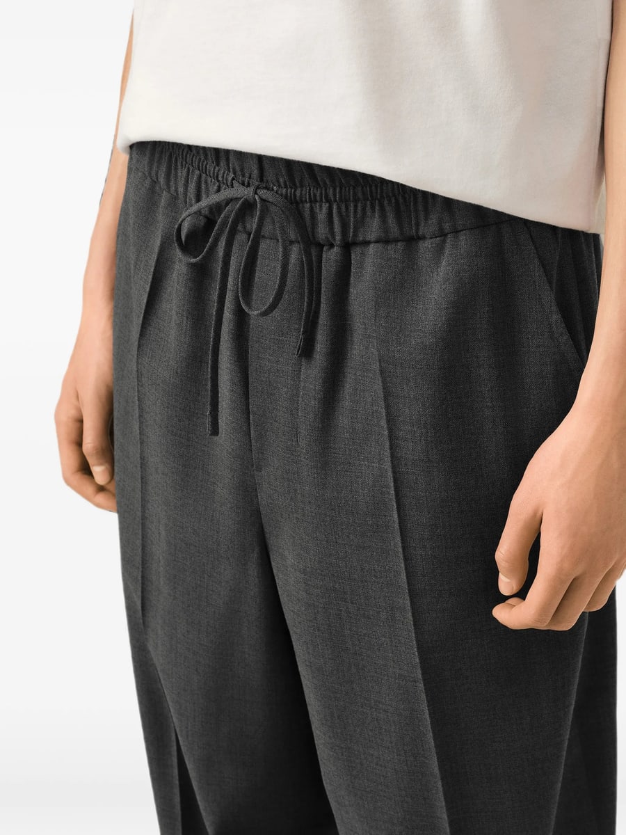 AMI Paris Ami Paris Elasticated-waist Wool Trousers, view 6