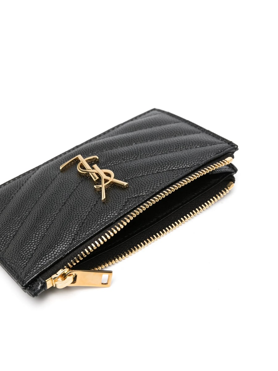 Saint Laurent Saint Laurent Cassandre Leather Cardholder, view 3