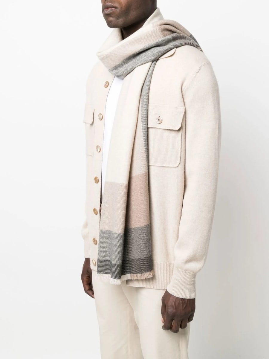 Brunello Cucinelli Brunello Cucinelli Striped Wool Scarf, view 2