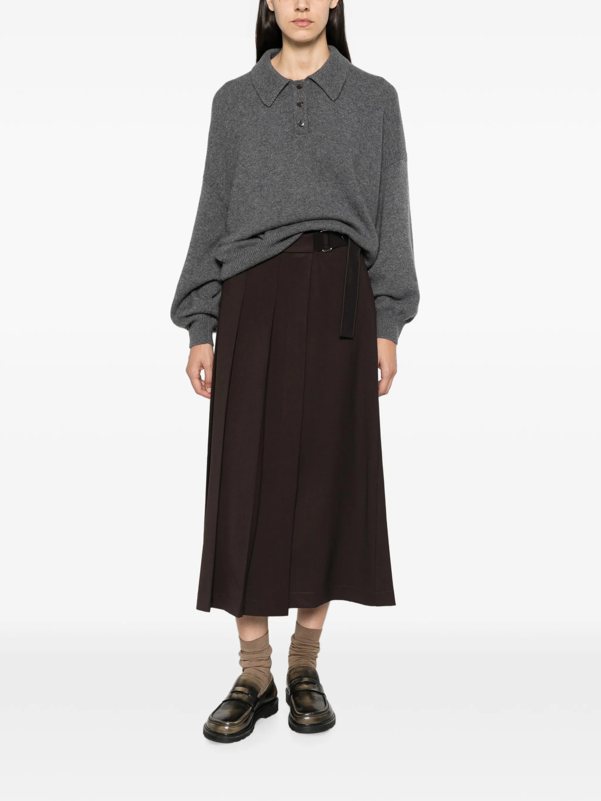 Lisa Yang Lisa Yang Etta Button-fastening Polo-collar Sweater, view 2