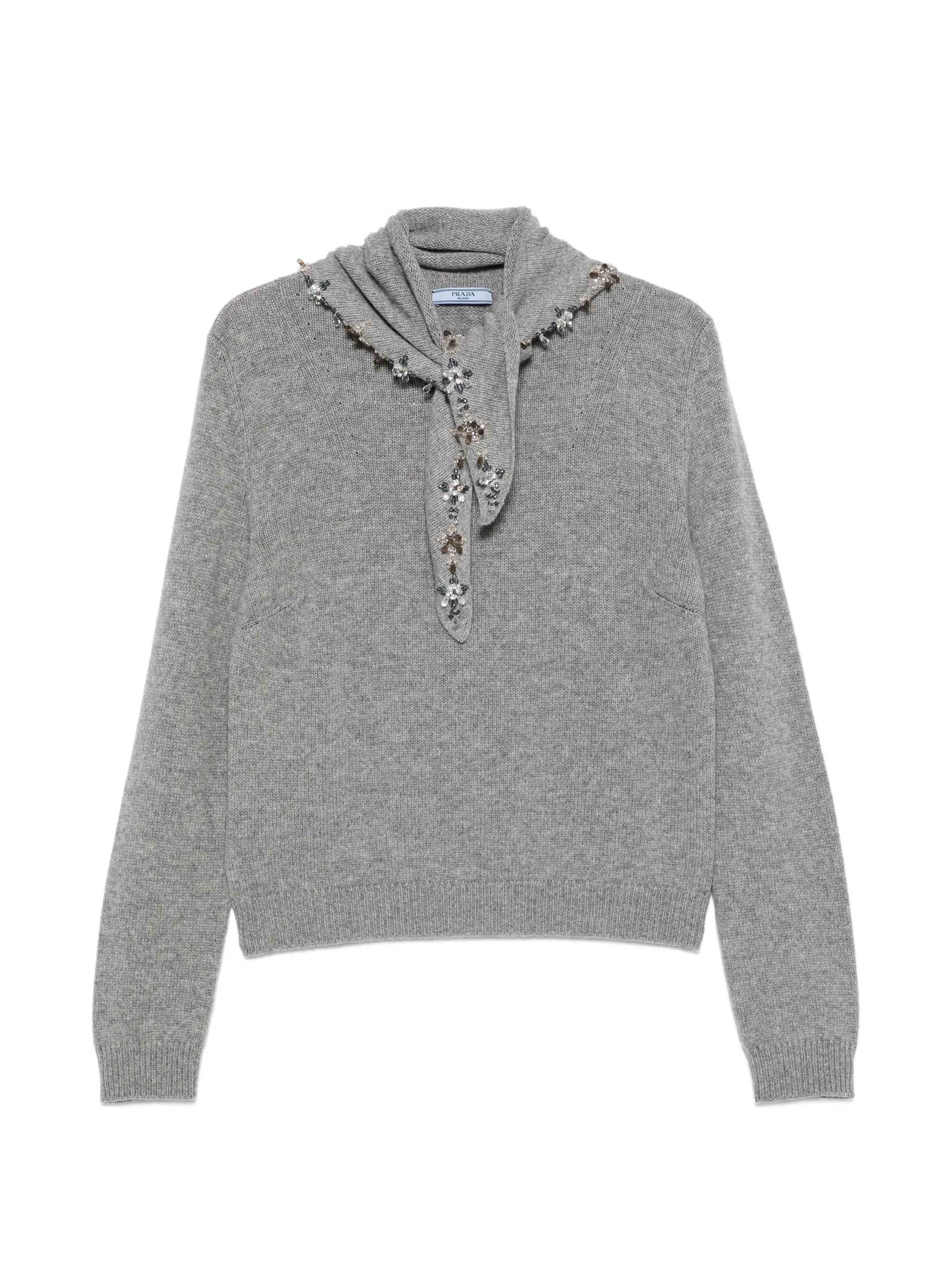 Prada Prada Crystal-embellished Cashmere Sweater
