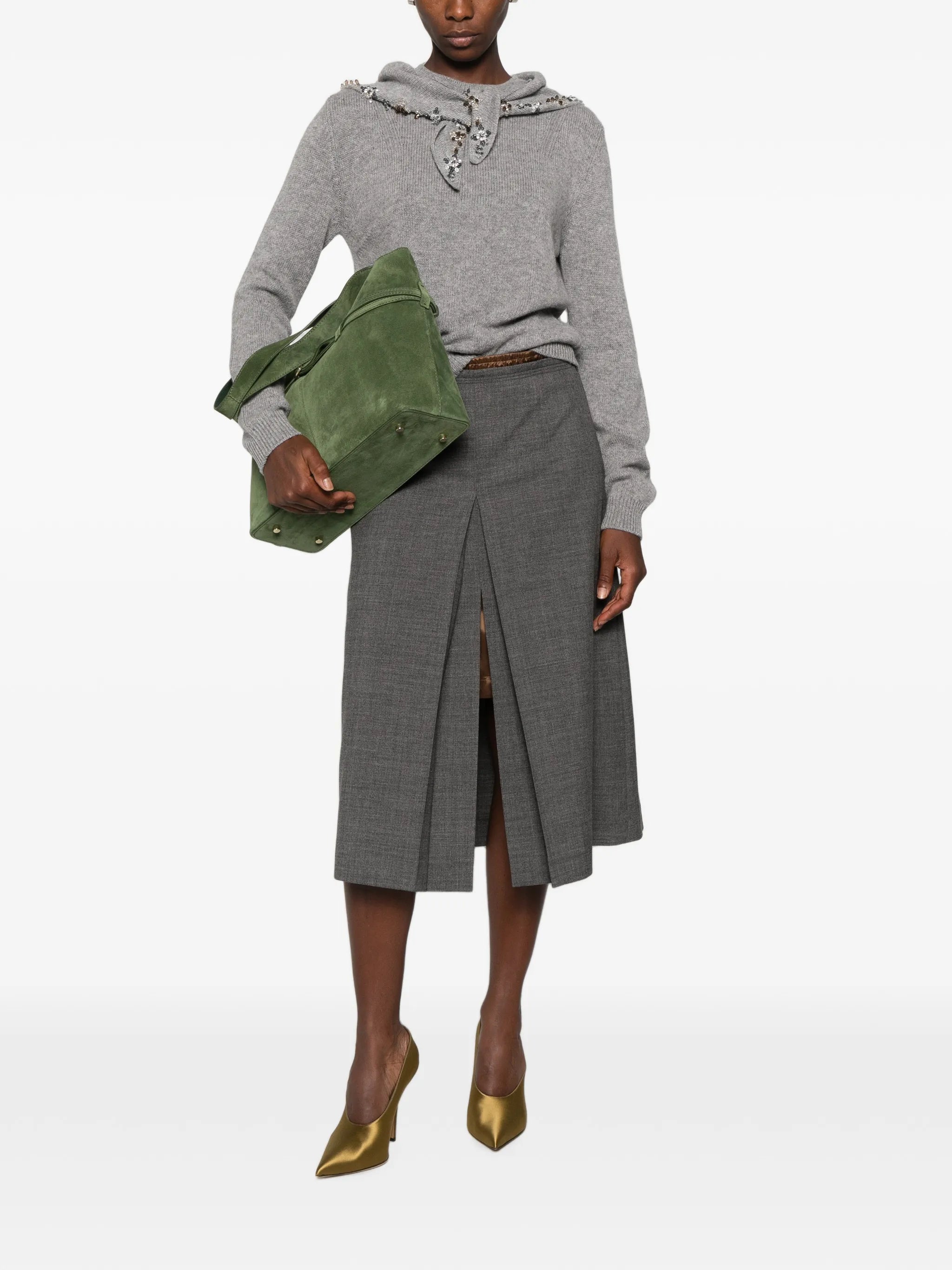 Prada Prada Crystal-embellished Cashmere Sweater, view 2