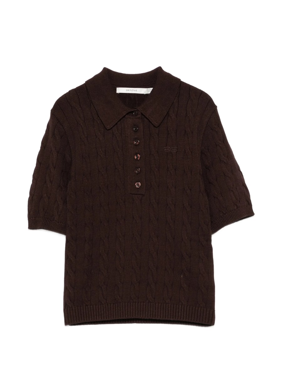 Gestuz Gestuz Cable-knit Polo Sweater