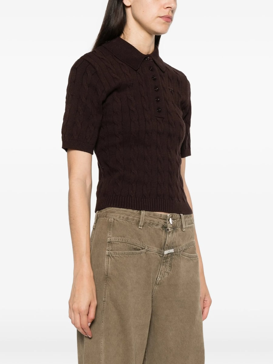 Gestuz Gestuz Cable-knit Polo Sweater, view 2