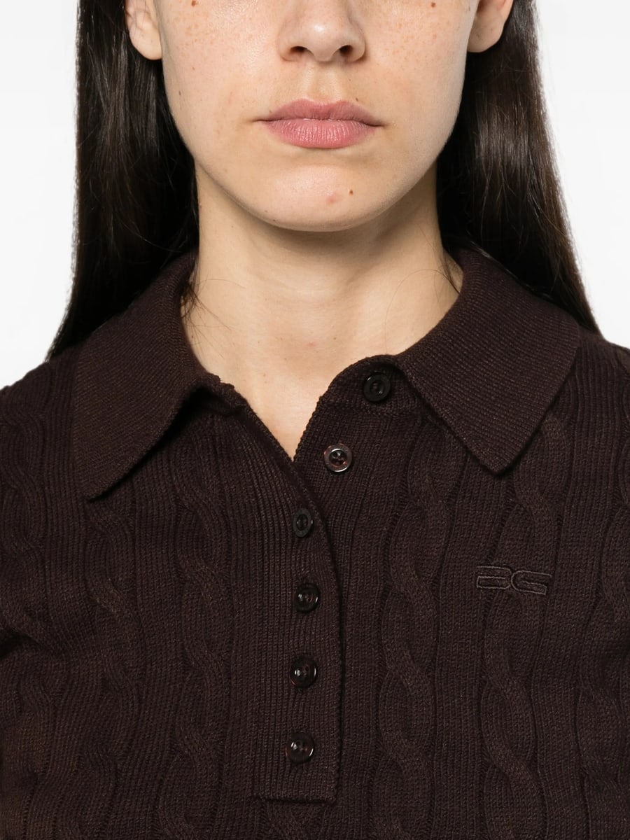 Gestuz Gestuz Cable-knit Polo Sweater, view 3