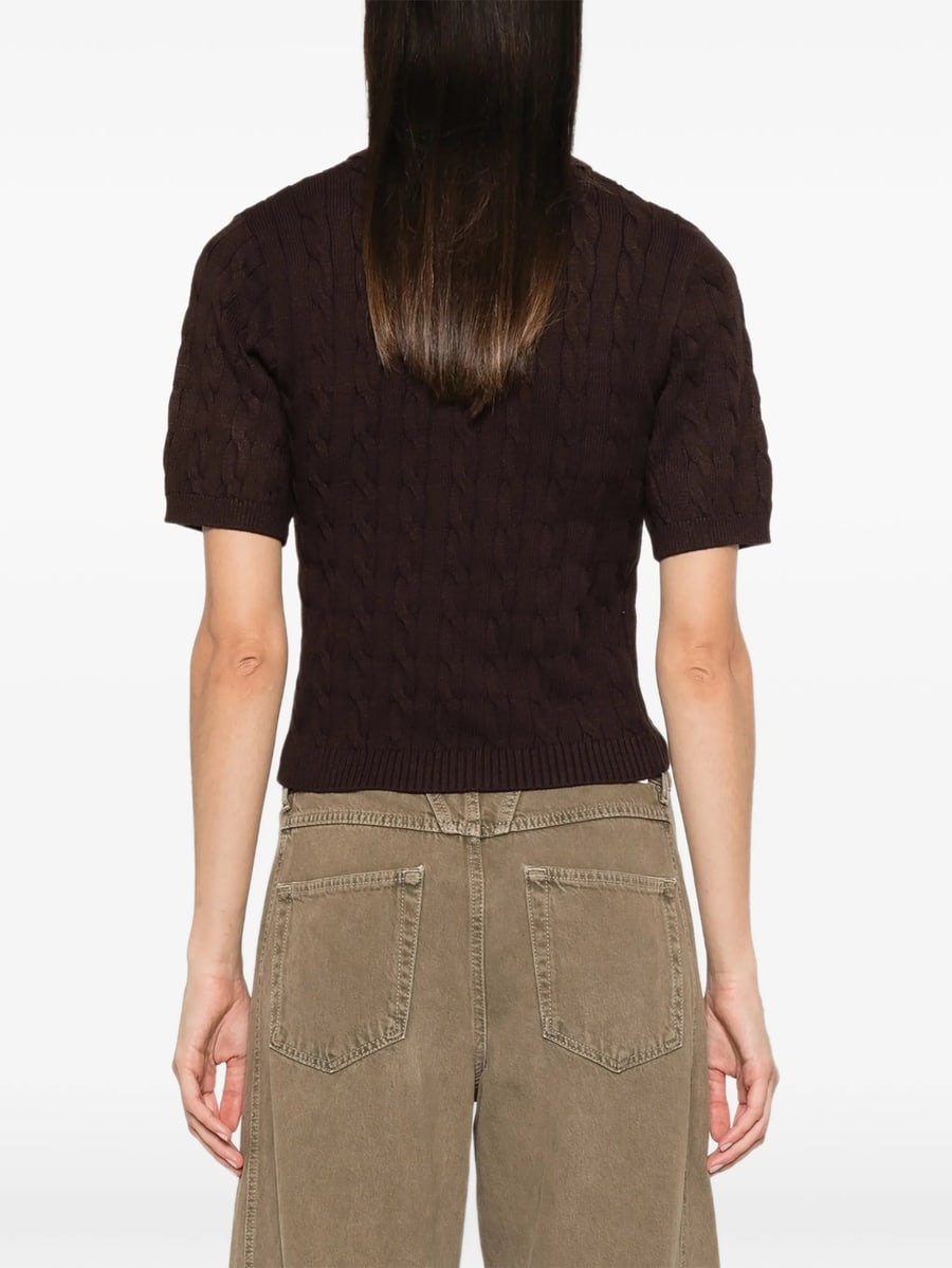 Gestuz Gestuz Cable-knit Polo Sweater, view 5