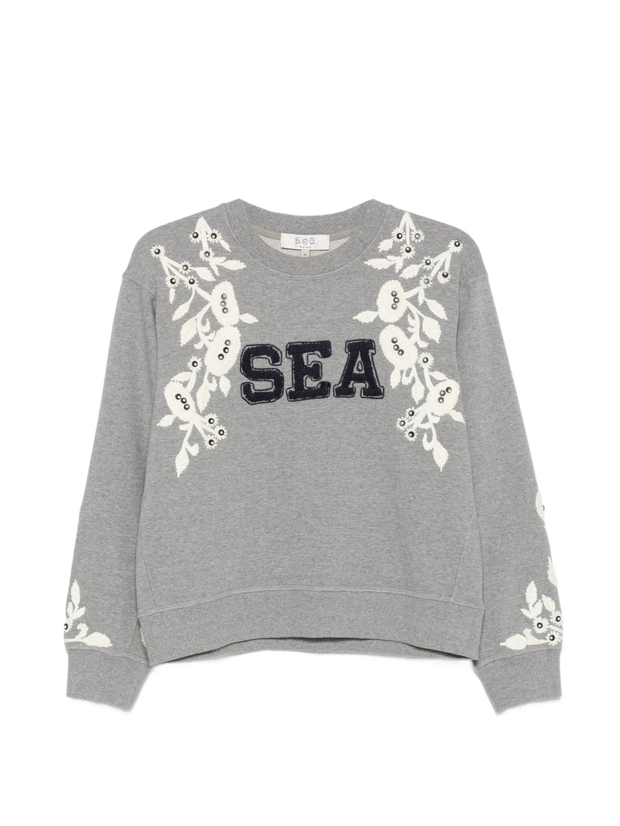 Sea Sea Floral-embroidered Sweatshirt