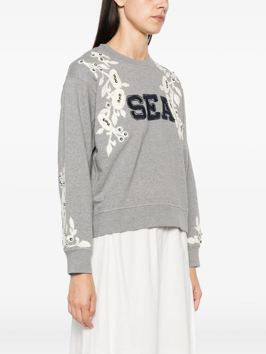 Sea Sea Floral-embroidered Sweatshirt, view 4