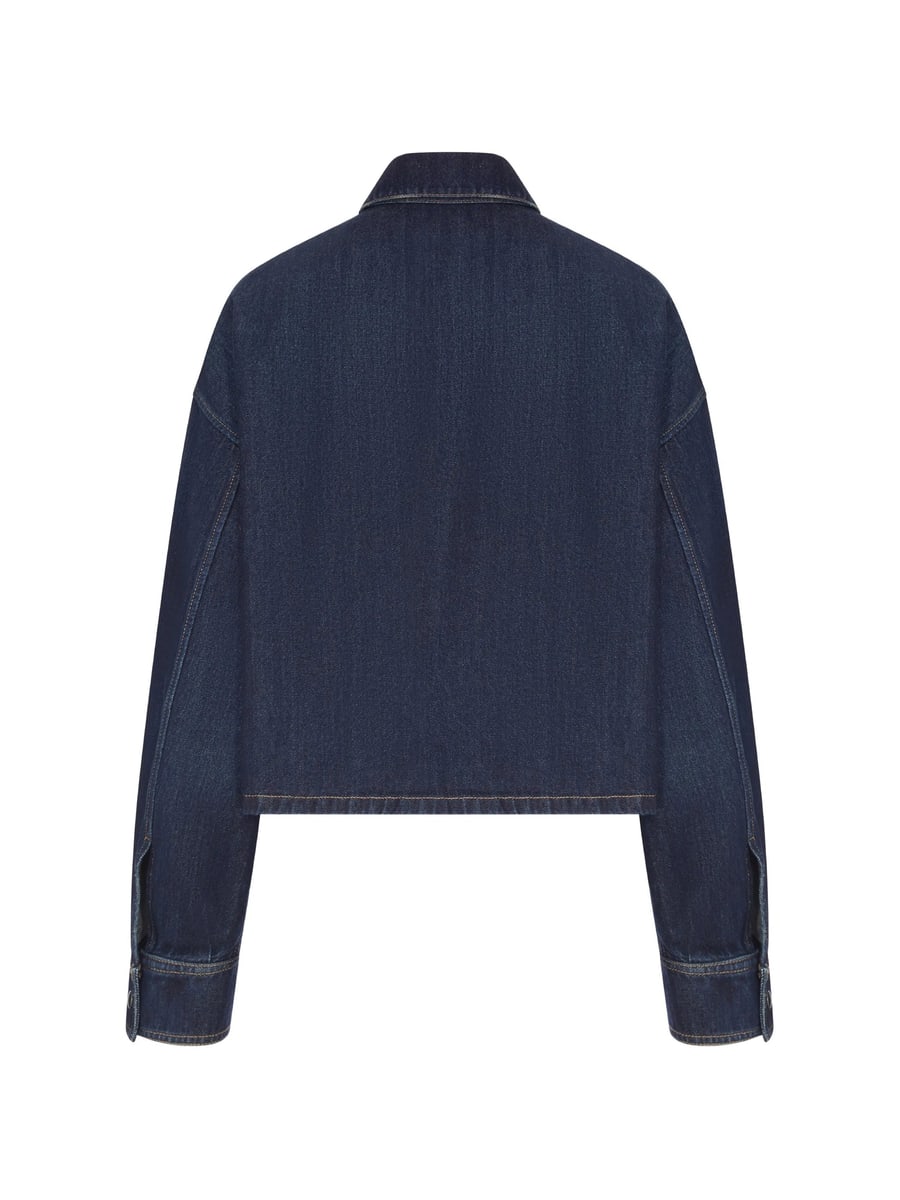 Prada Prada Logo-plaque Denim Jacket, view 2