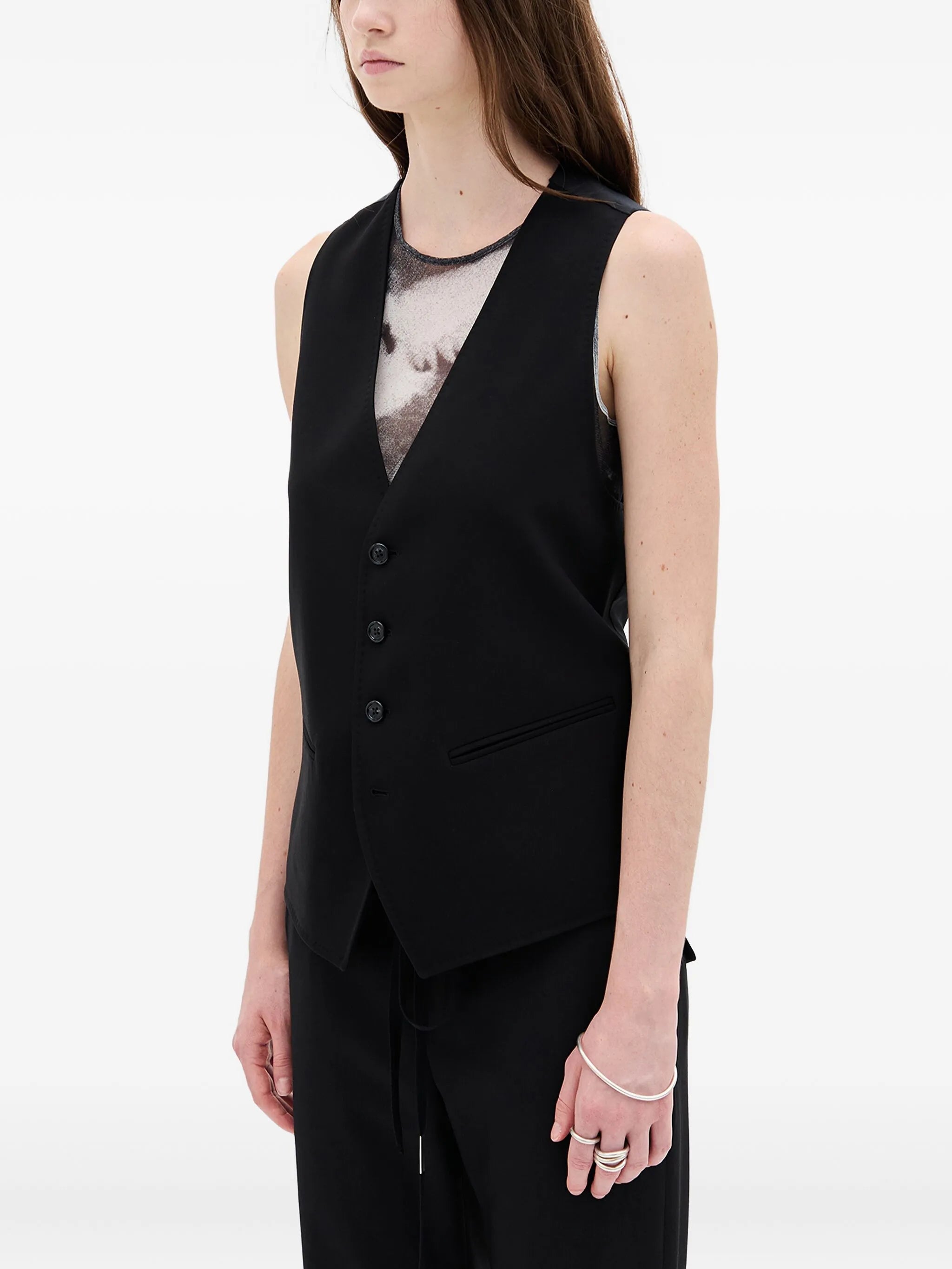 Ann Demeulemeester Ann Demeulemeester Charlotte Button-fastening Waistcoat, view 2