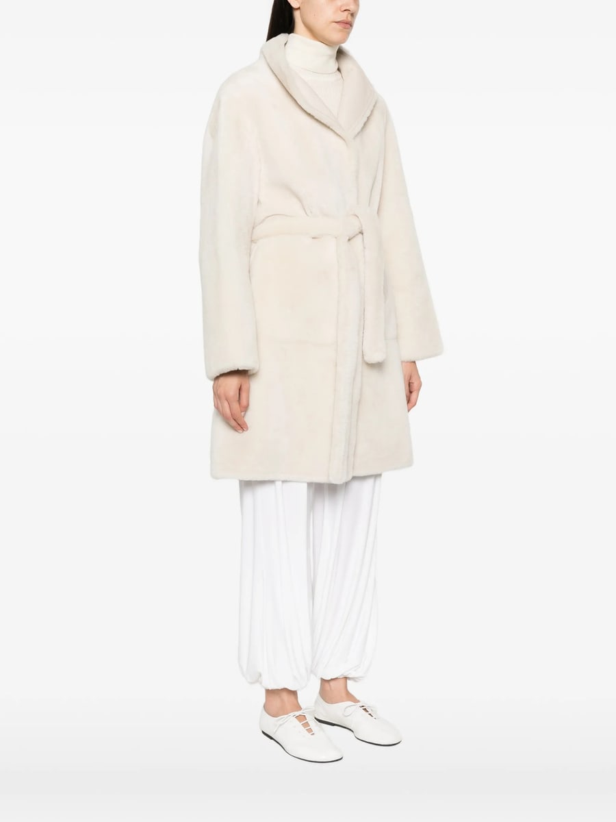 Yves Salomon Yves Salomon Belted Shearling Coat, view 2