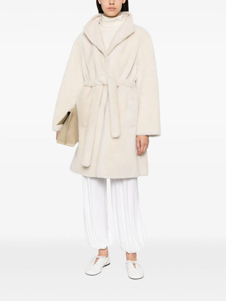 Yves Salomon Yves Salomon Belted Shearling Coat, view 5