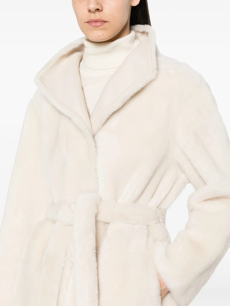 Yves Salomon Yves Salomon Belted Shearling Coat, view 6