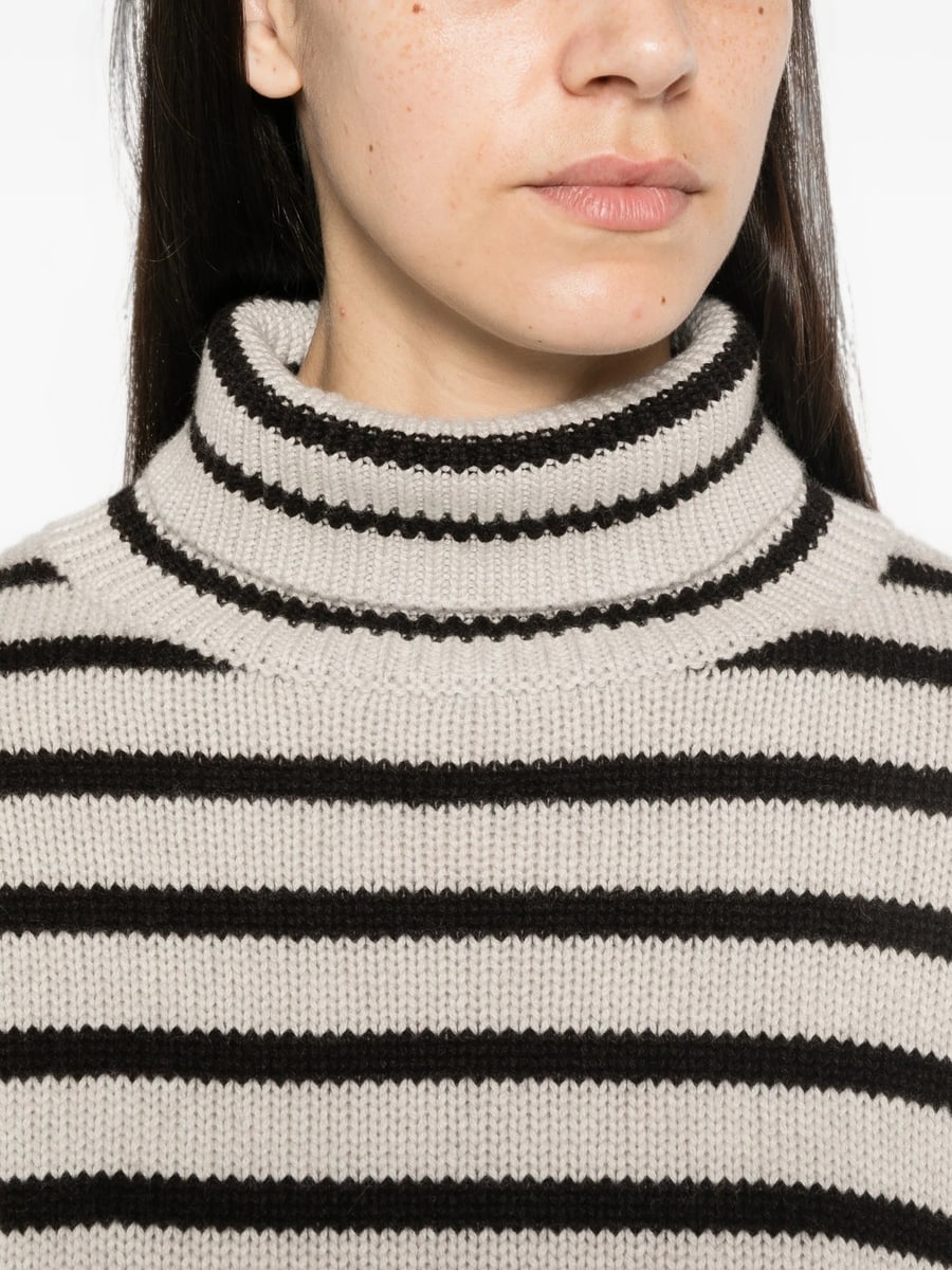 Lisa Yang Lisa Yang Zerlina Striped Roll-neck Sweater, view 3