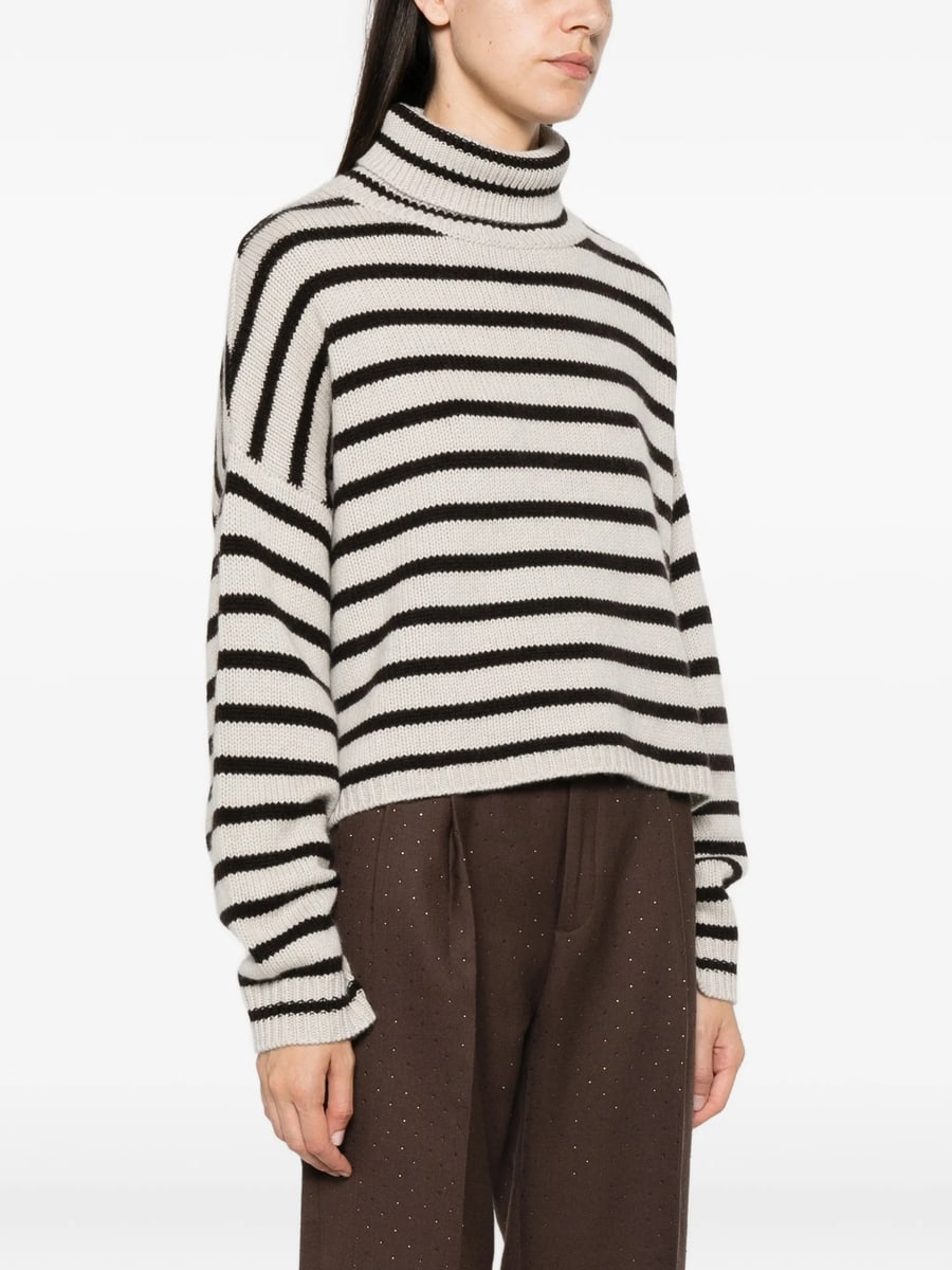 Lisa Yang Lisa Yang Zerlina Striped Roll-neck Sweater, view 5