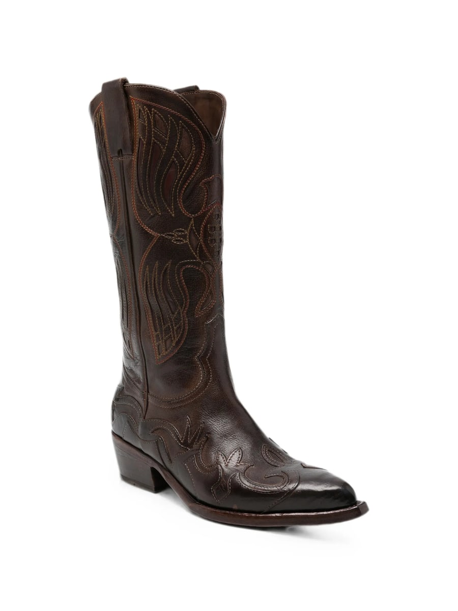 Eraldo Eraldo Embroidered Leather Boots, view 2