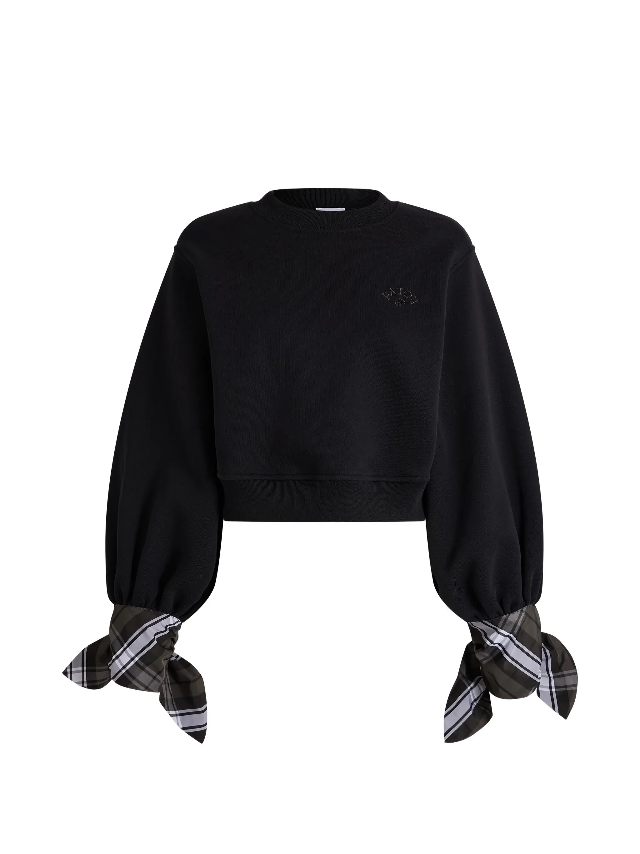 Patou Patou Cropped Tie-sleeve Sweatshirt
