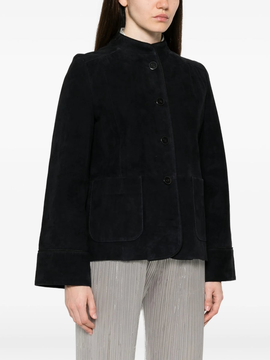 Forte_Forte Forte Forte Suede Mandarin-collar Jacket, view 3